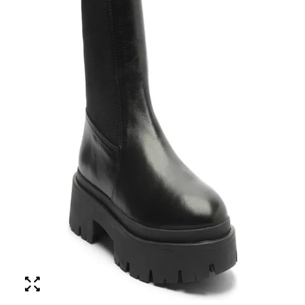 SCHUTZ Black Billie Bootie Ankle Boots with Chunky Sole